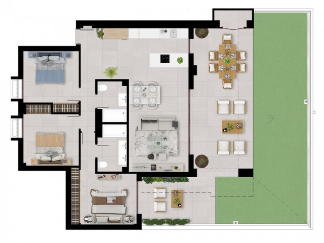 Apartamento con 3 Dormitorios  en Istán