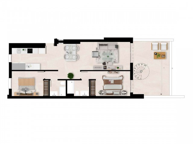 Penthouse avec 2 Chambres  à Estepona