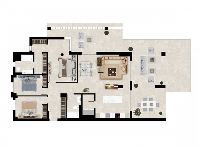 2 Sovrums Lägenhet i Atalaya