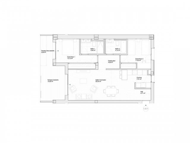 Penthouse avec 2 Chambres  à Estepona