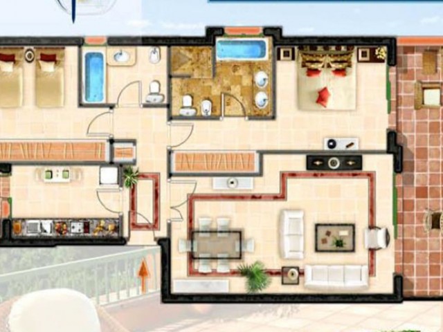 Apartamento con 2 Dormitorios  en Atalaya