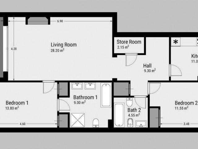 Appartement avec 2 Chambres  à Los Flamingos