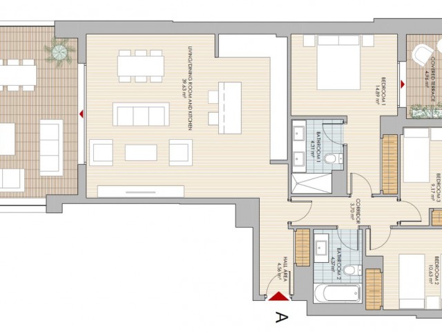 Appartement avec 3 Chambres  à Benalmadena